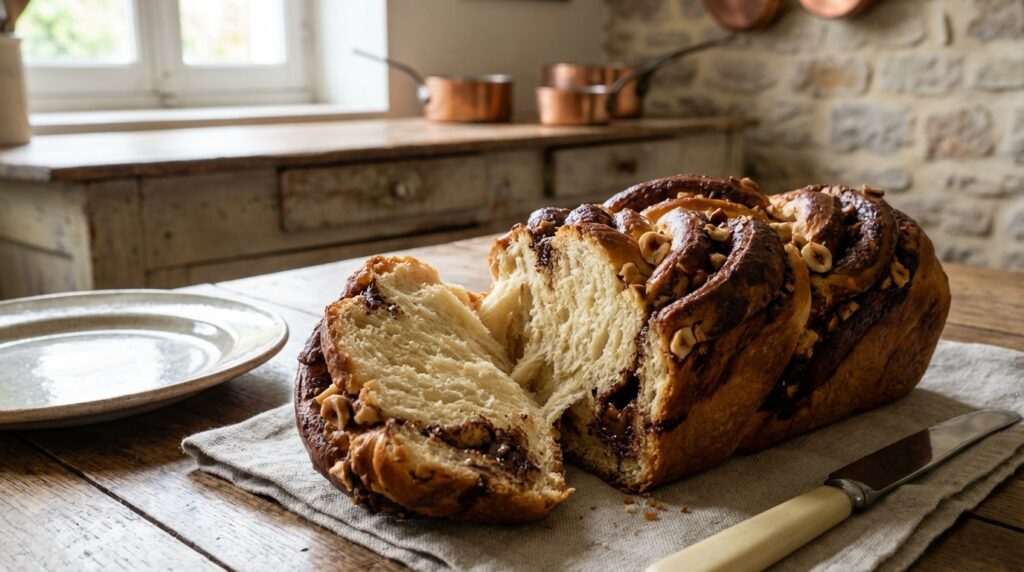 “Mio figlio credeva che l’avessi comprata in pasticceria”: questa brioche intrecciata al cioccolato e nocciole ha una mollica così filante che non puoi crederci